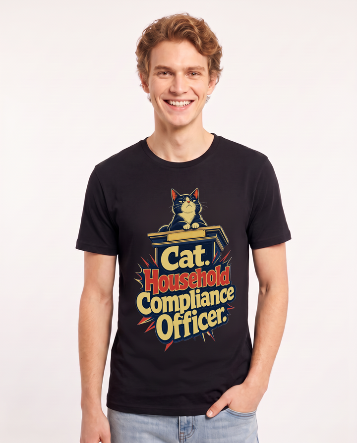 Cat Lover Black T-Shirt for Men – Everyday Expression Graphic Tee product image 1