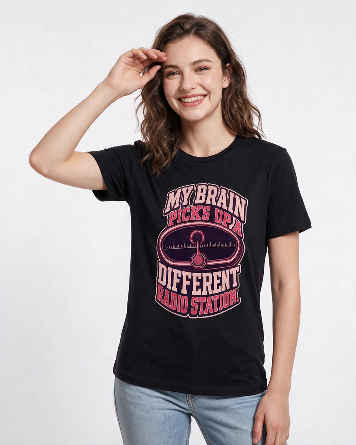 Neurodiversity Black T-Shirt for Women – Everyday Expression Graphic Tee product image 3