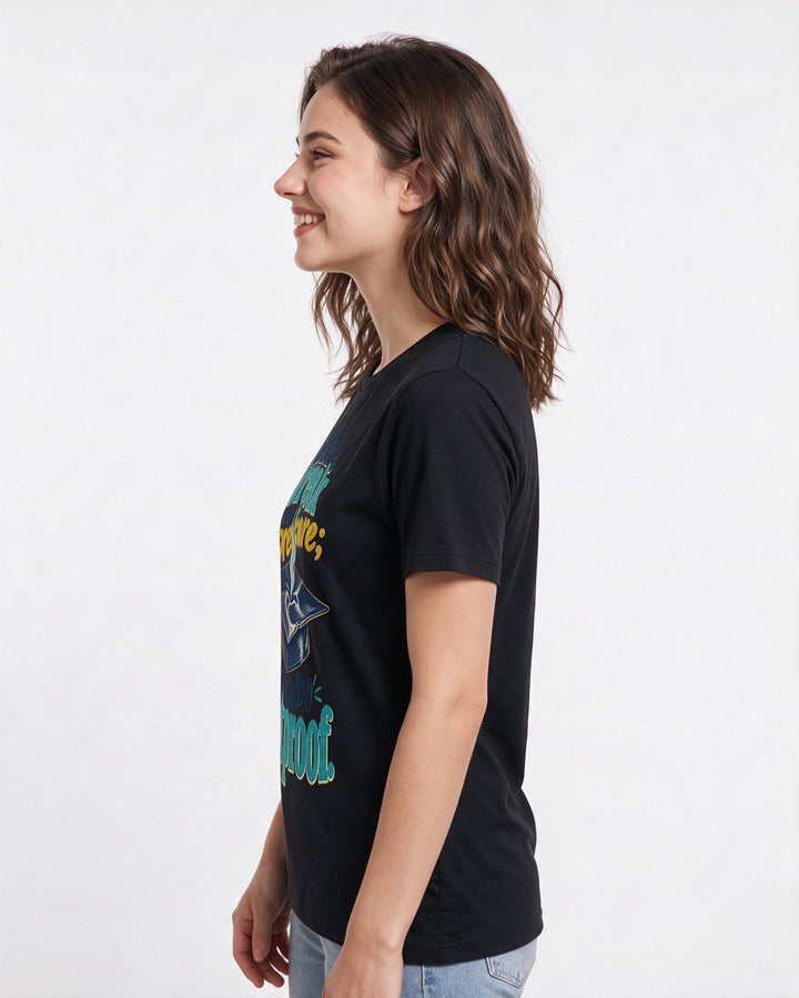 Graduation Black T-Shirt for Women – Everyday Expression Graphic Tee product image 2