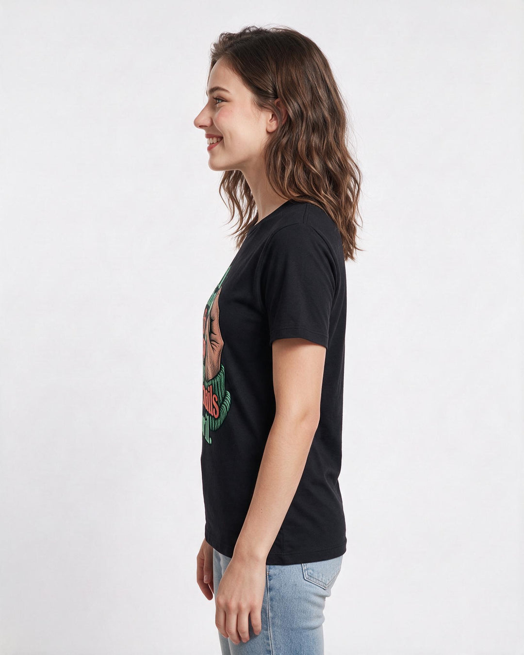 Christmas Black T-Shirt for Women – Holiday Theme Graphic Tee product image 2