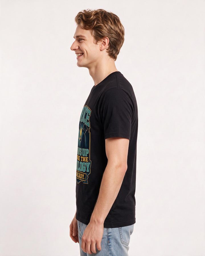 Christian Faith Men's Black T-Shirt – Grace shows up before the apology is product image 2