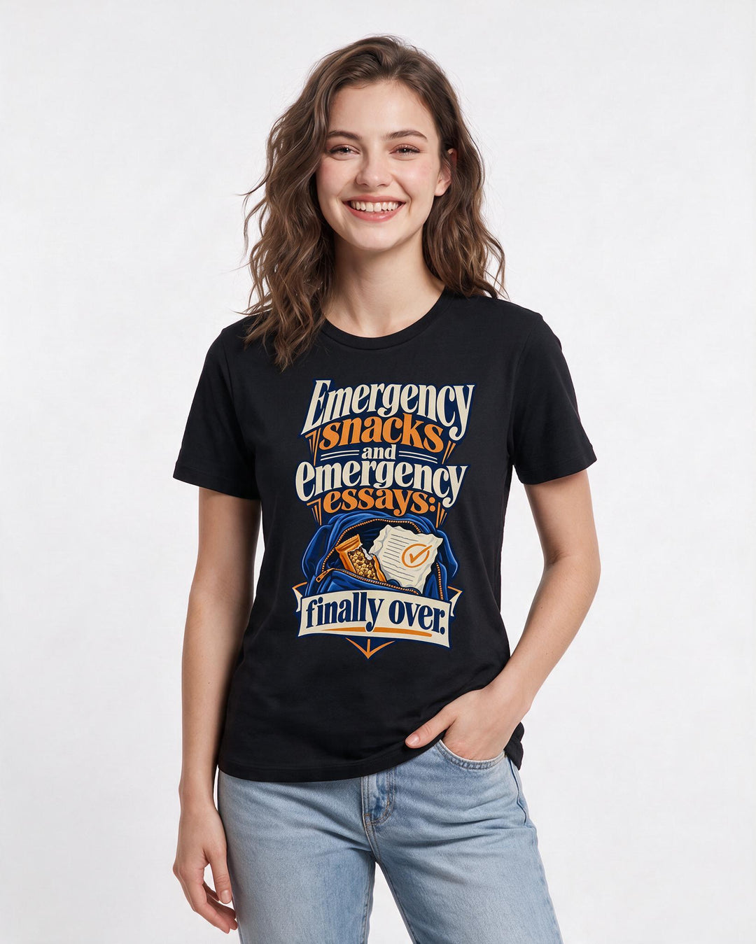 Graduation Black T-Shirt for Women – Everyday Expression Graphic Tee product image 1