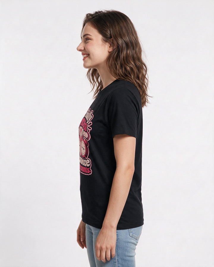Couples Black T-Shirt for Women – Everyday Expression Graphic Tee product image 2