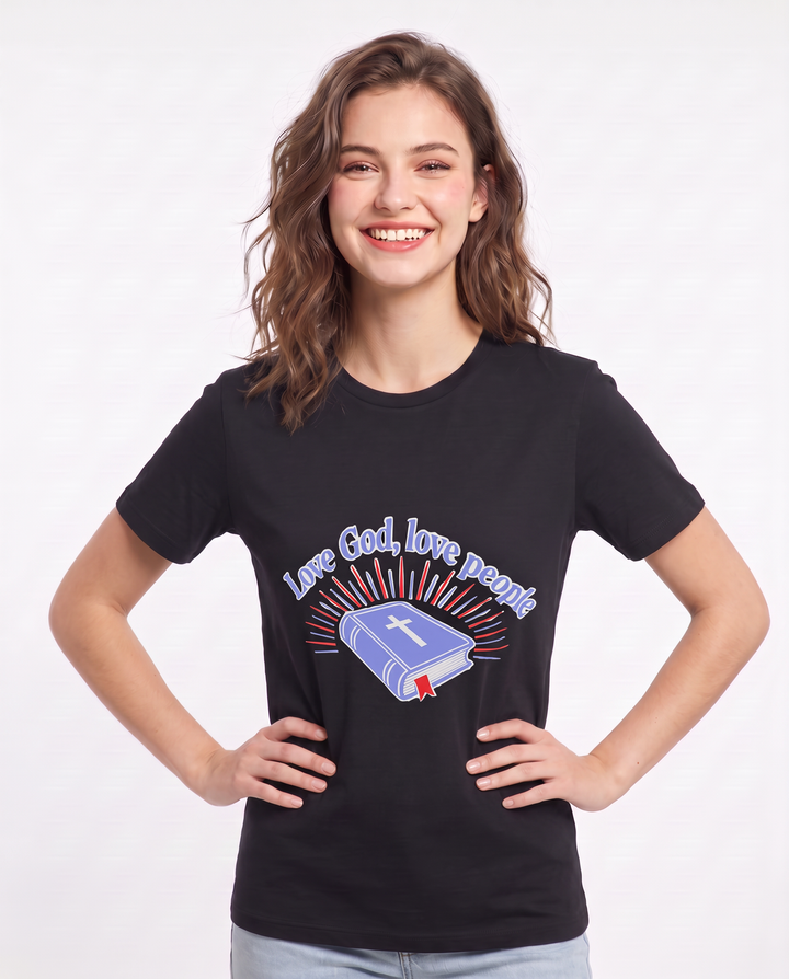 Love God, love people - Women's Black T-Shirt product image 1
