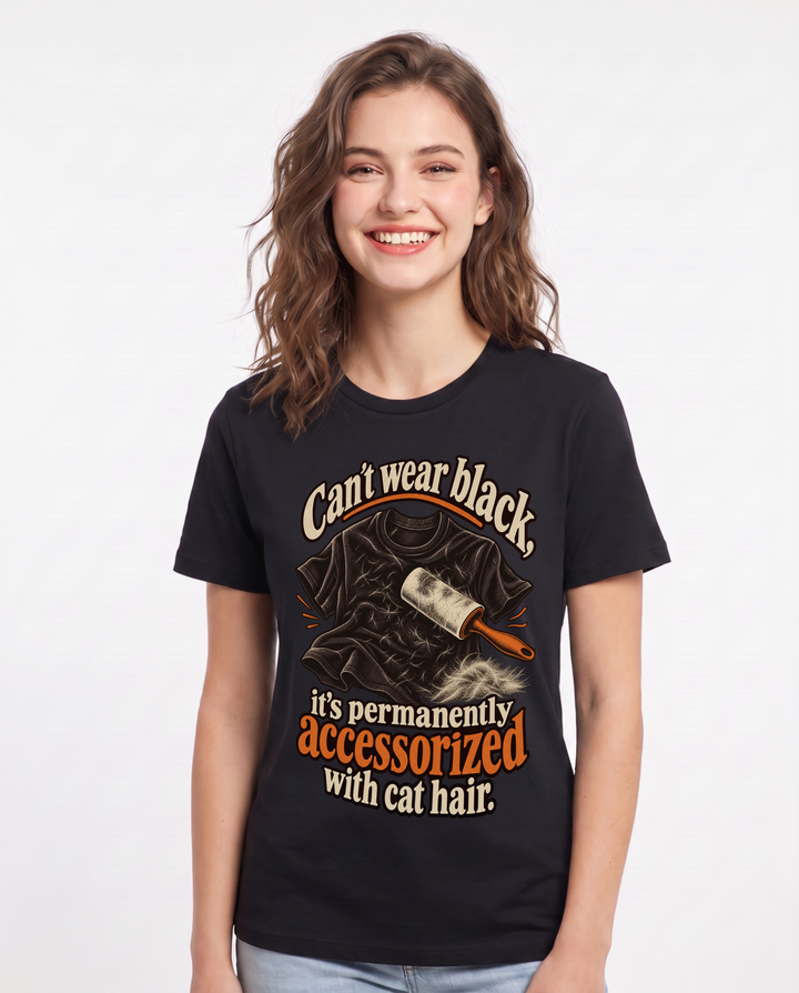Cat Lover Black T-Shirt for Women – Everyday Expression Graphic Tee product image 3