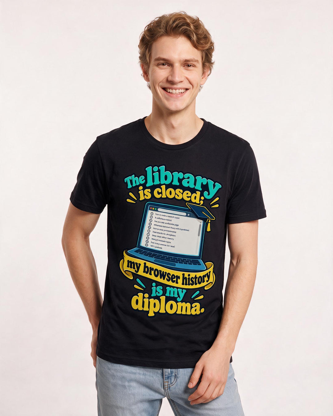 Graduation Black T-Shirt for Men – Everyday Expression Graphic Tee product image 1