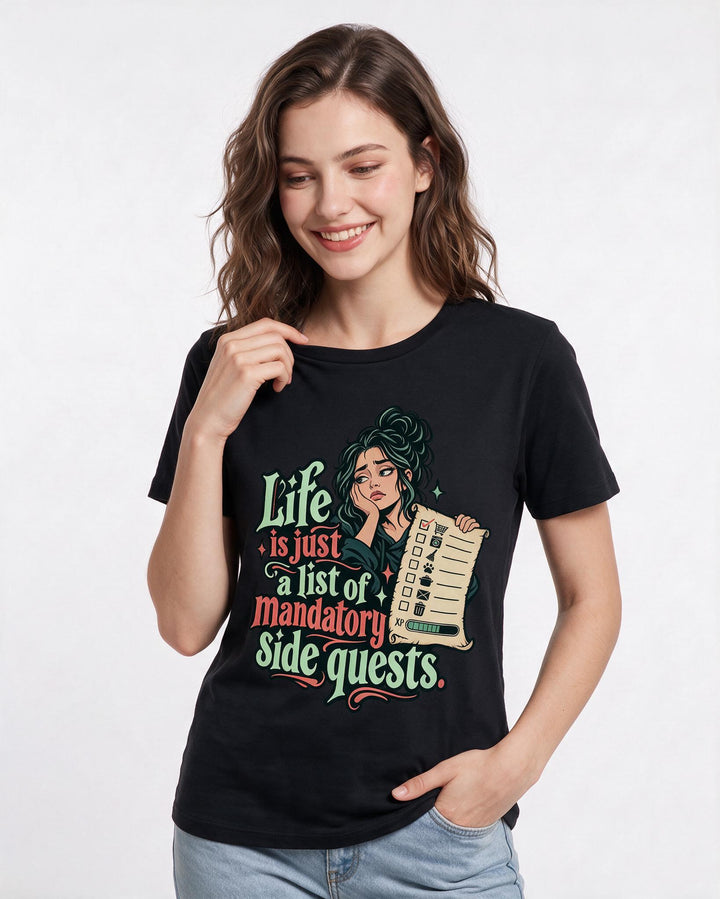 Gaming Black T-Shirt for Women – Game Night Graphic Tee product image 1