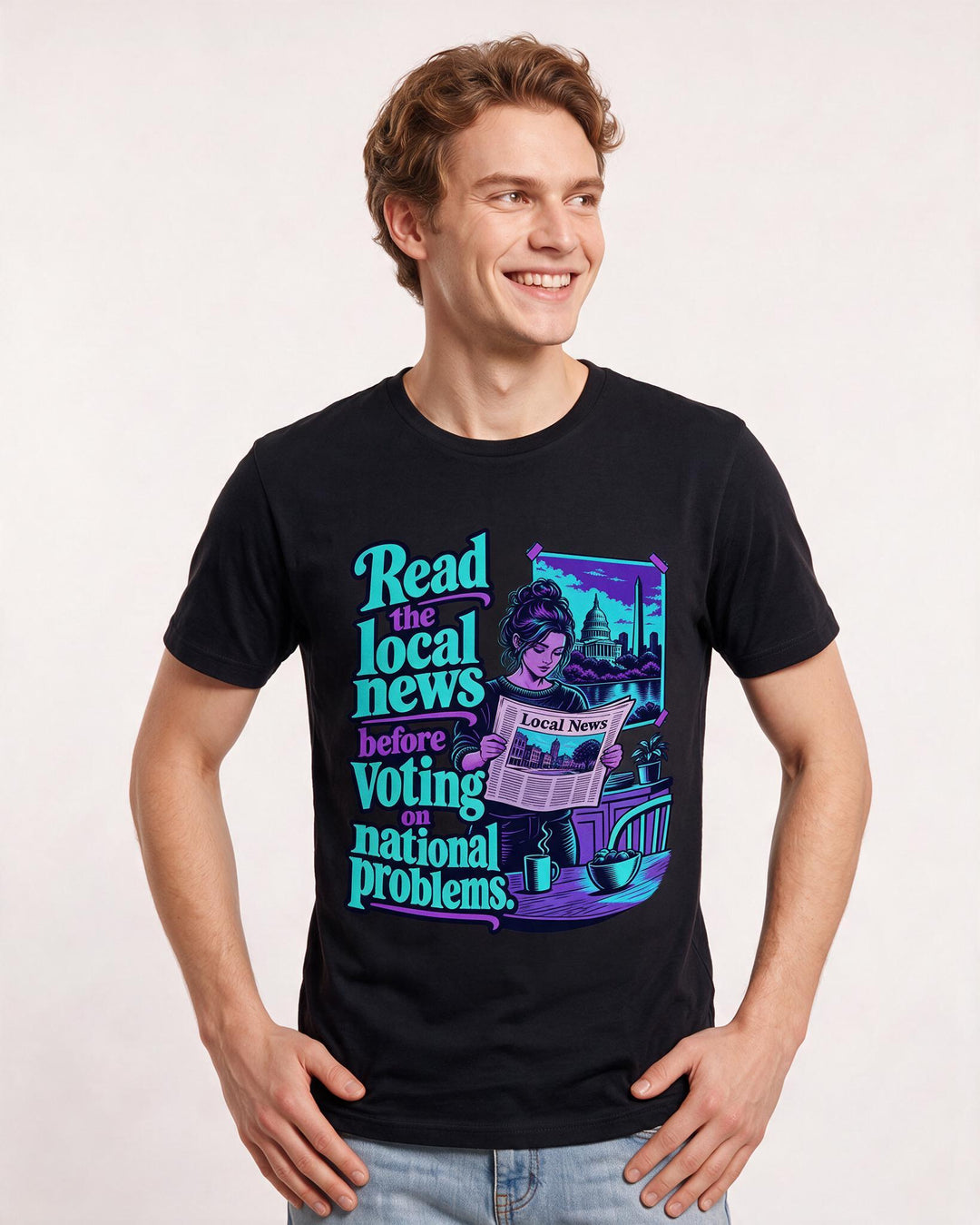 Political Statement Black T-Shirt for Men – Everyday Expression Graphic Tee product image 1