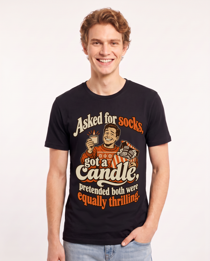 Christmas Black T-Shirt for Men – Holiday Theme Graphic Tee product image 3