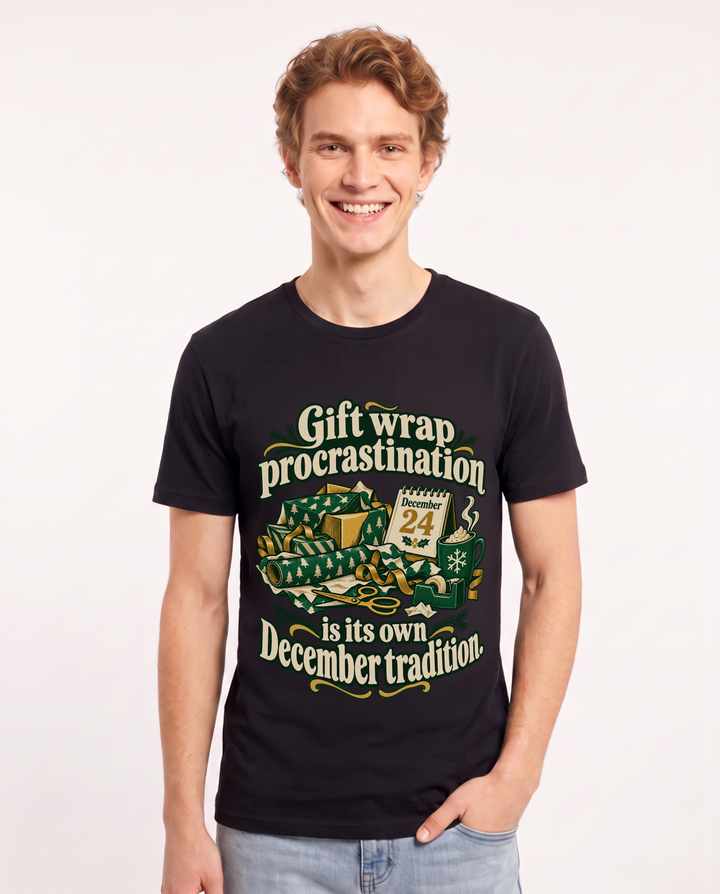 Christmas Black T-Shirt for Men – Holiday Theme Graphic Tee product image 3