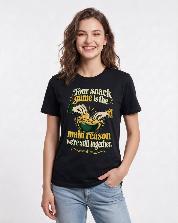 Couples Black T-Shirt for Women – Everyday Expression Graphic Tee product image 1