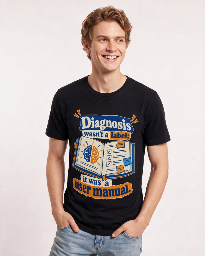 Neurodiversity Black T-Shirt for Men – Everyday Expression Graphic Tee product image 1