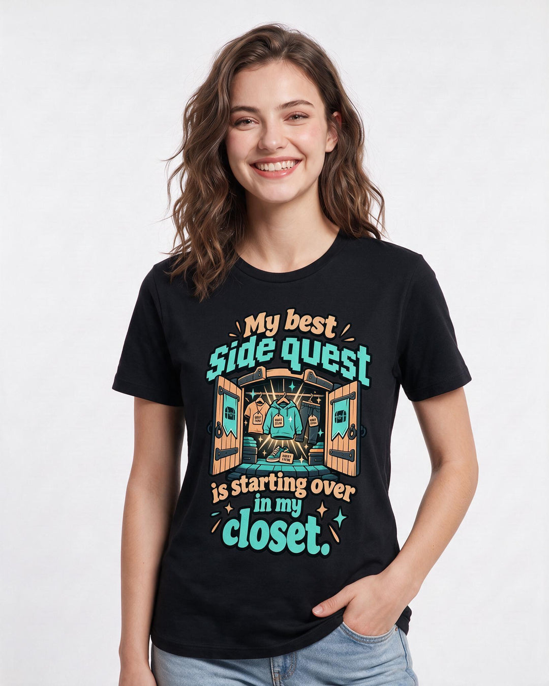 Gaming Black T-Shirt for Women – Game Night Graphic Tee product image 1