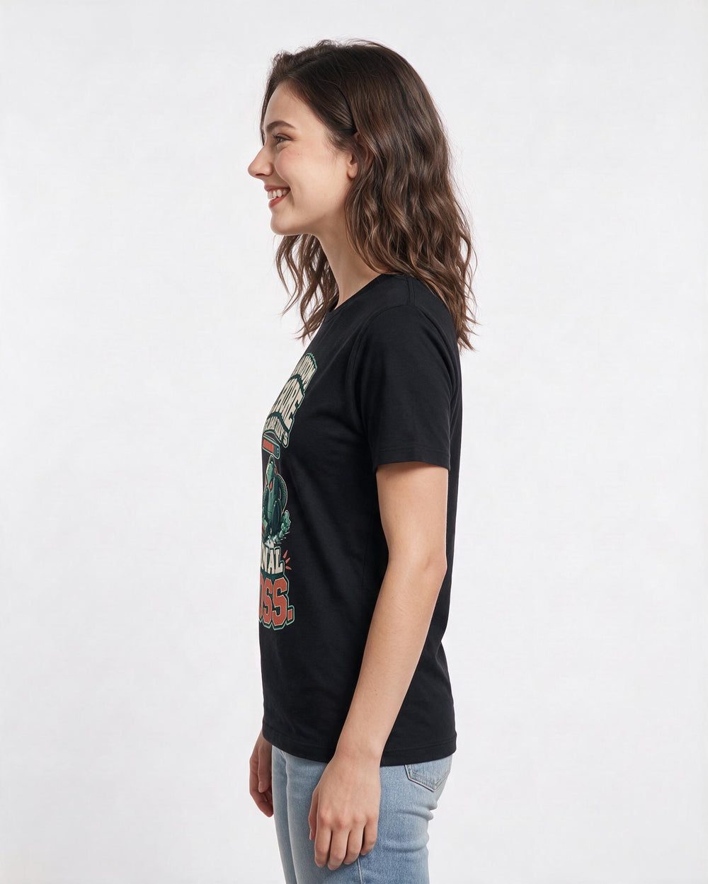 Funny Gaming Women's Black T-Shirt – A random chore became today's final boss. product image 2