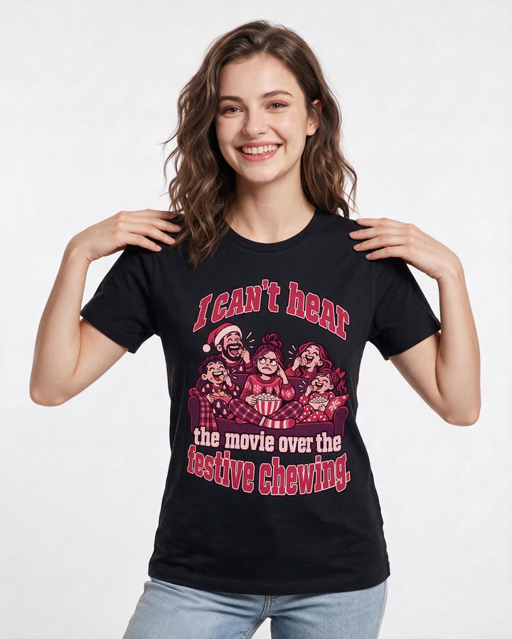 Christmas Black T-Shirt for Women – Holiday Theme Graphic Tee product image 1