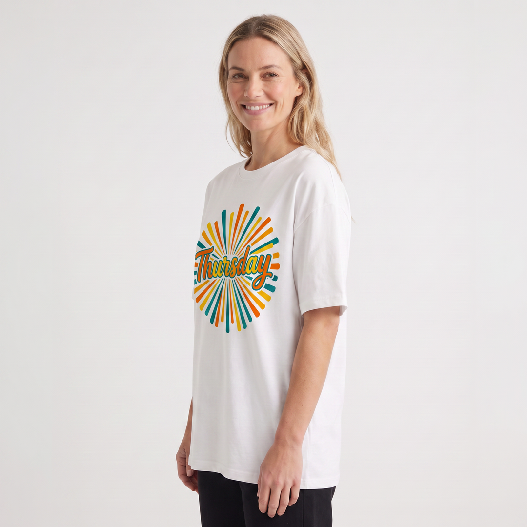 Vibrant Thursday Sunburst White T-Shirt product photo 2