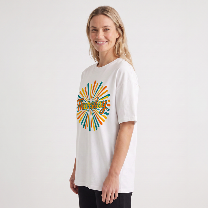 Vibrant Thursday Sunburst White T-Shirt product photo 2