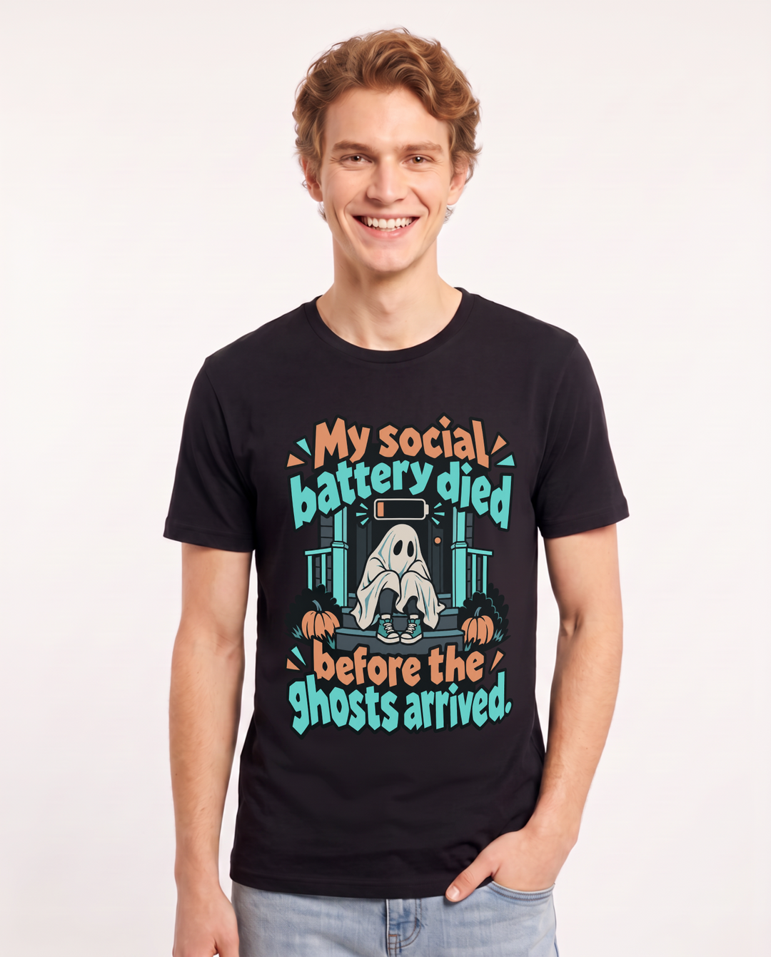 Halloween Black T-Shirt for Men – Halloween Theme Graphic Tee product image 3
