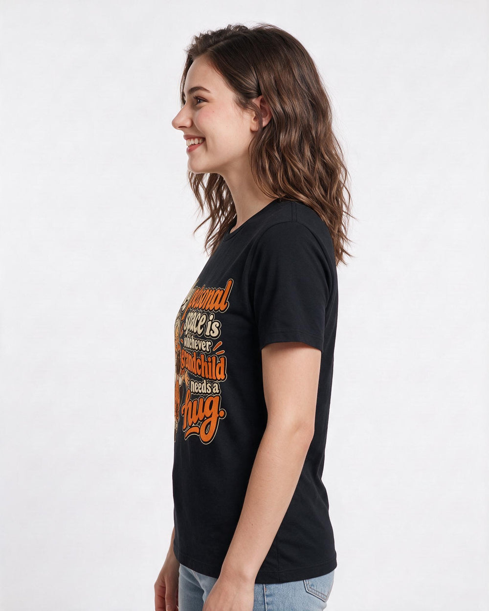 Grandparent Black T-Shirt for Women – Everyday Expression Graphic Tee product image 2