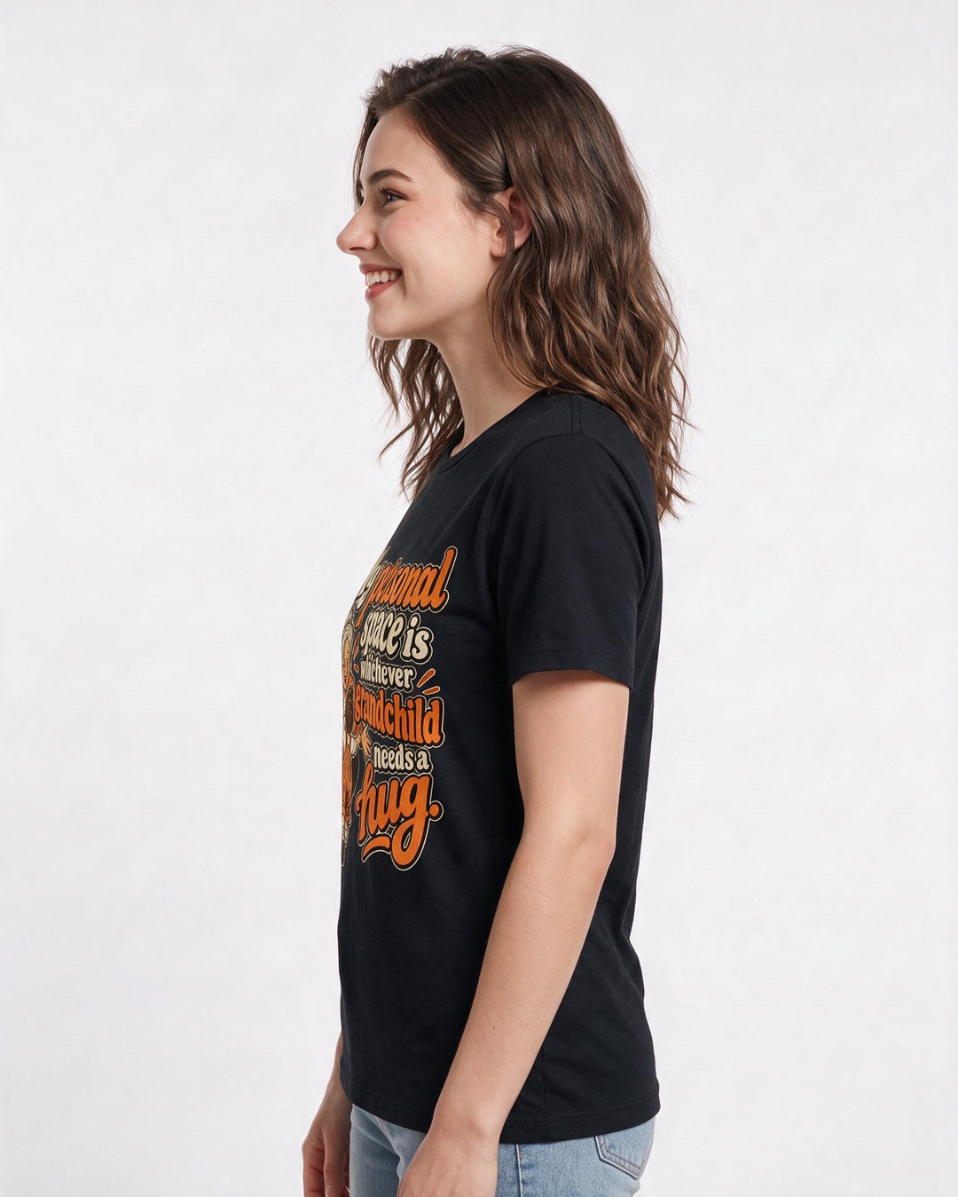 Grandparent Black T-Shirt for Women – Everyday Expression Graphic Tee product image 2