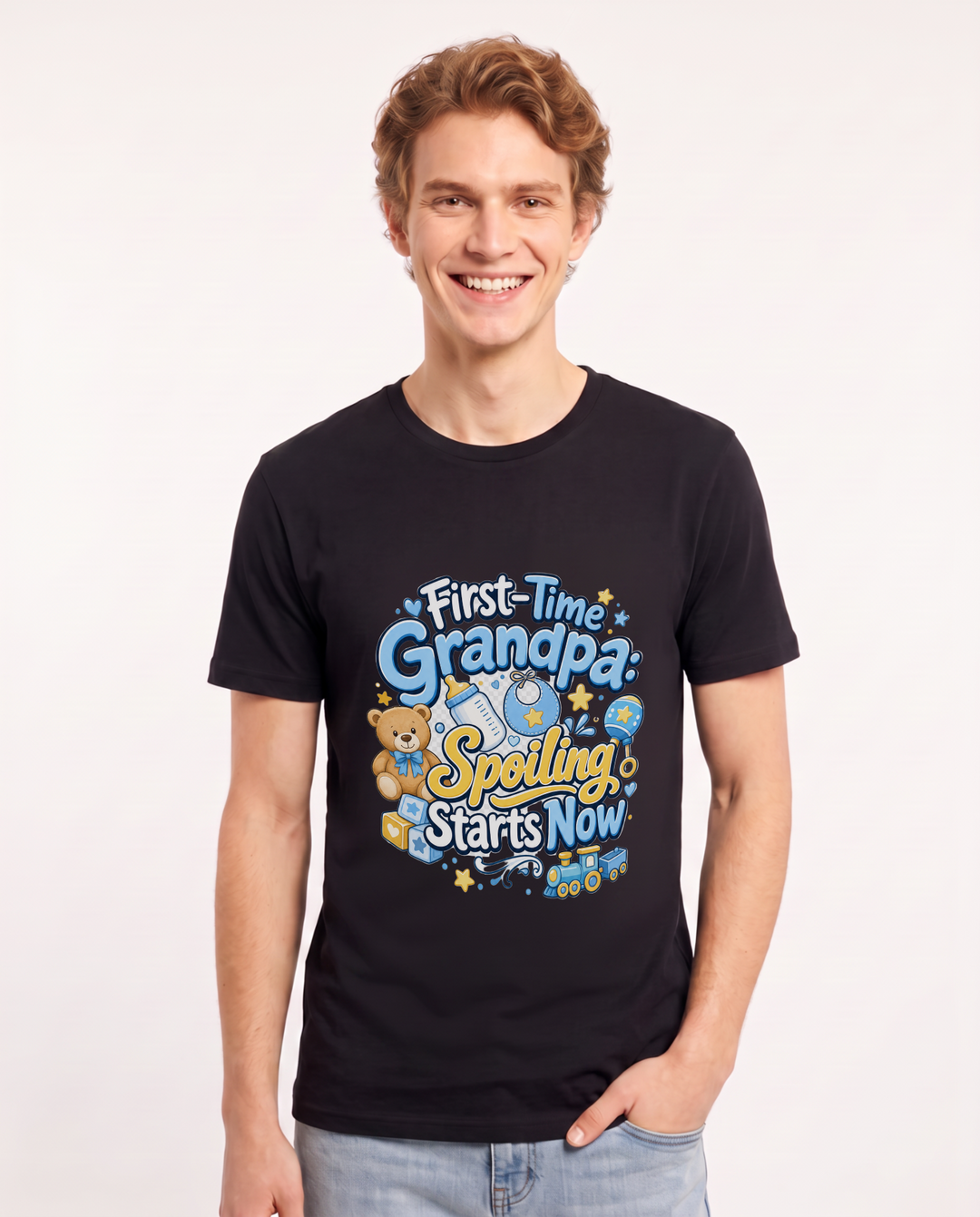 First-Time Grandpa: Spoiling Starts Now Men's Black T-Shirt product image 2