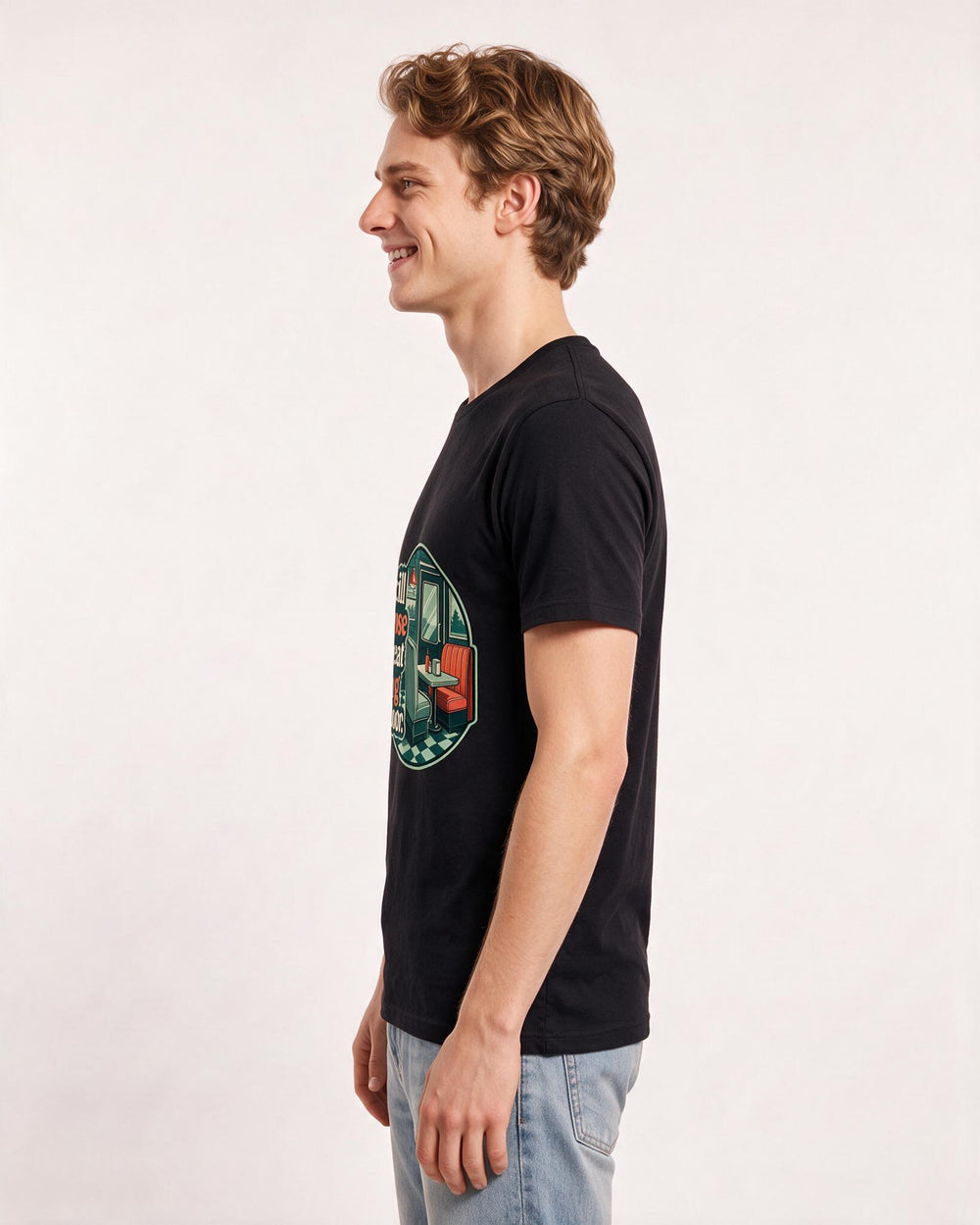 Veteran Men's Black T-Shirt – I still choose the seat facing the door. product image 2