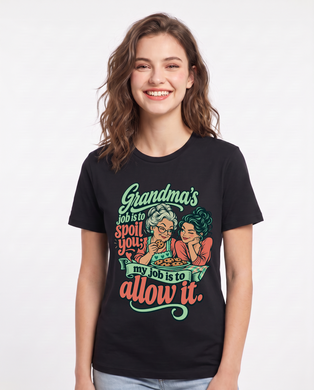 Grandparent Black T-Shirt for Women – Everyday Expression Graphic Tee product image 3