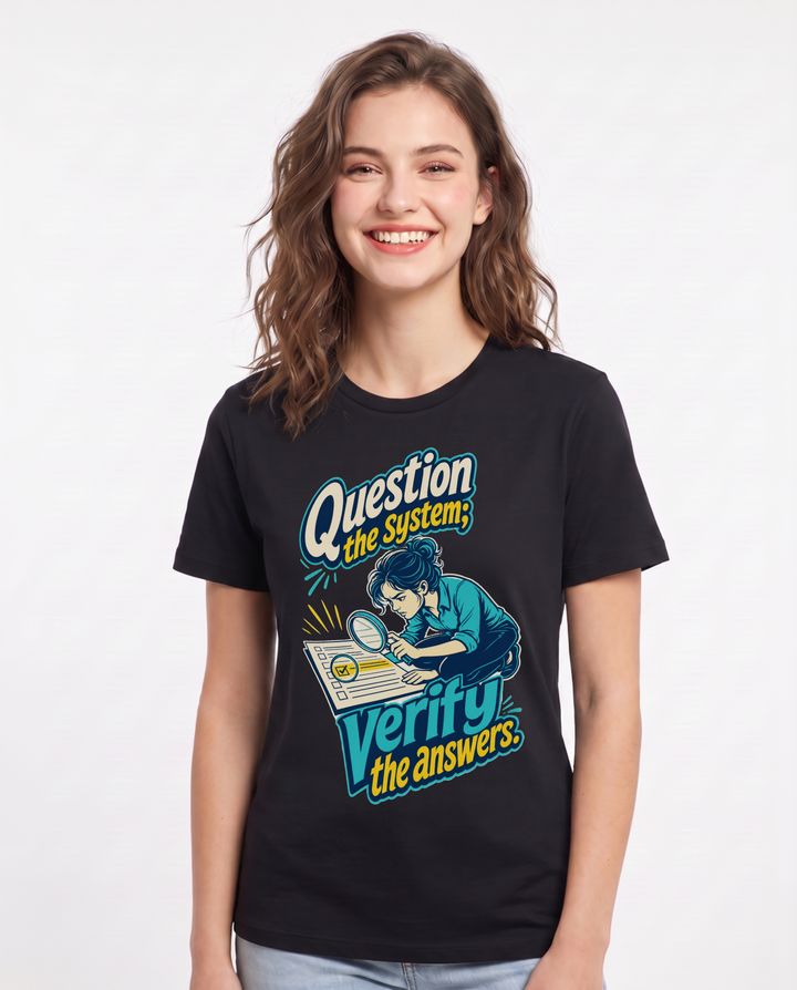Political Statement Black T-Shirt for Women – Everyday Expression Graphic Tee product image 1