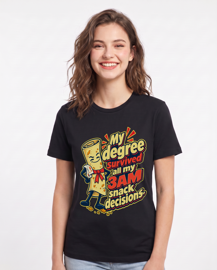 Graduation Black T-Shirt for Women – Everyday Expression Graphic Tee product image 3