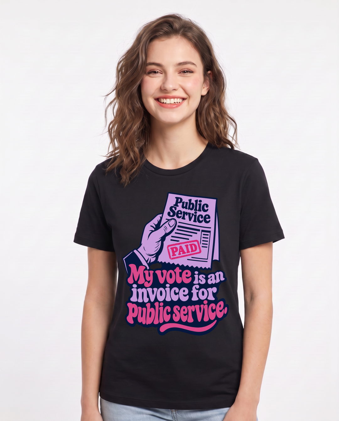 Political Statement Black T-Shirt for Women – Everyday Expression Graphic Tee product image 3