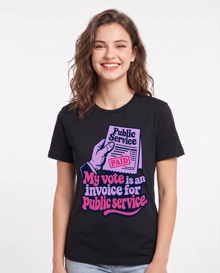 Political Statement Black T-Shirt for Women – Everyday Expression Graphic Tee product image 3