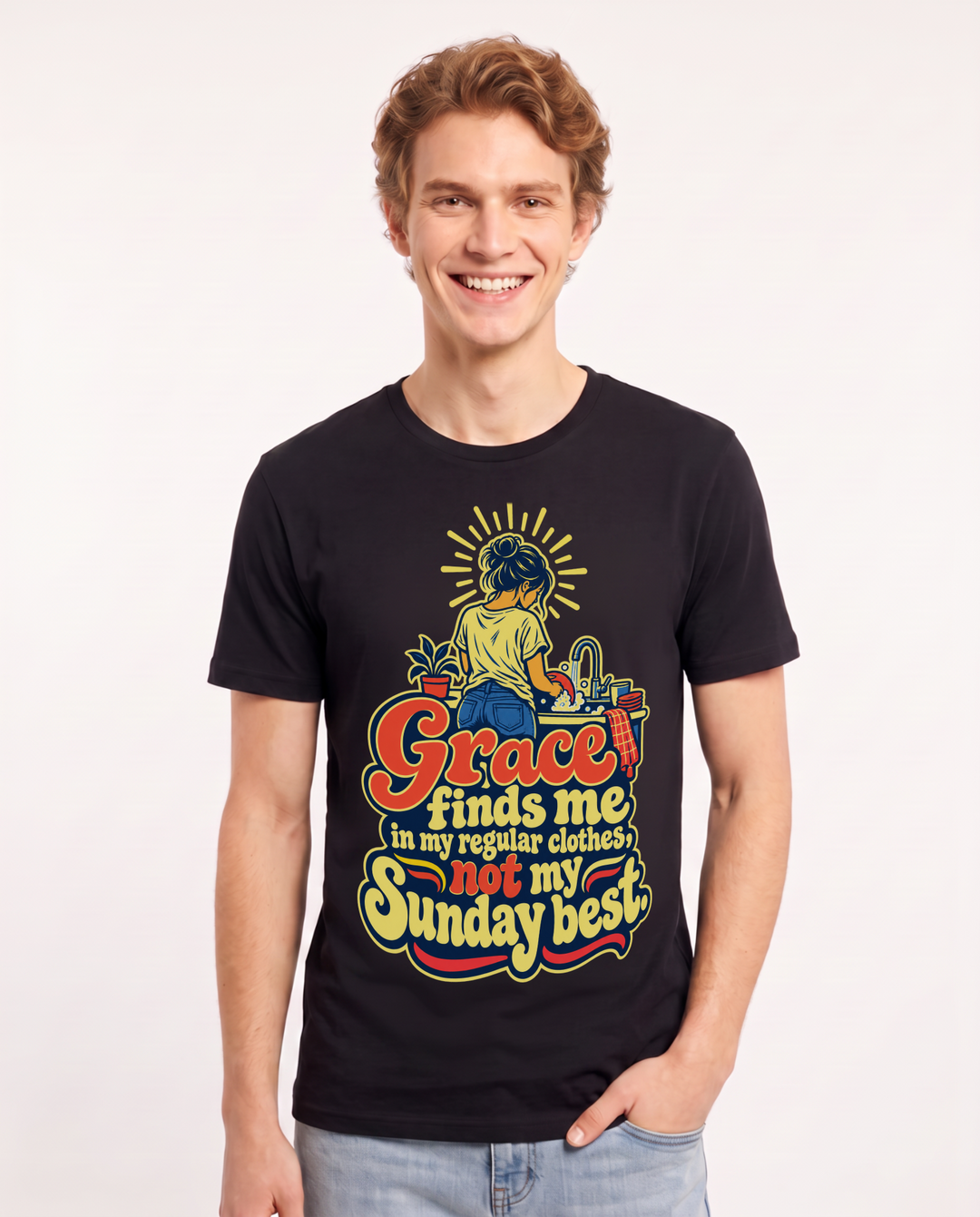 Christian Faith Black T-Shirt for Men – Everyday Expression Graphic Tee product image 3