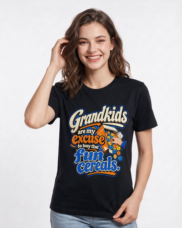 Grandparent Black T-Shirt for Women – Everyday Expression Graphic Tee product image 1