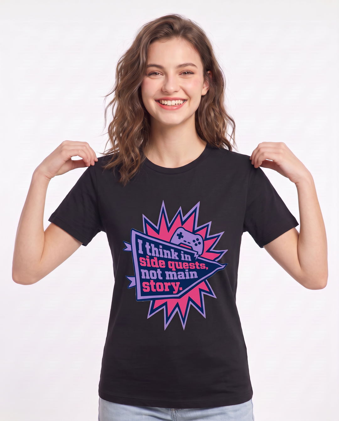 Graphic Women's Black T-Shirt - I think in side quests, not main product image 3