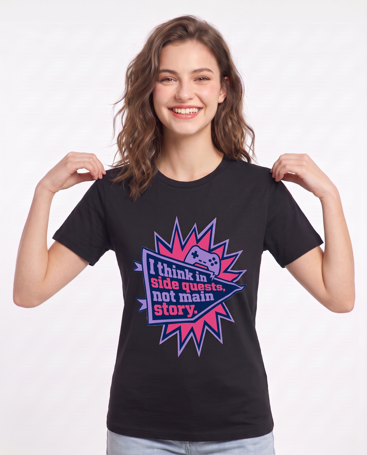 Graphic Women's Black T-Shirt - I think in side quests, not main product image 3