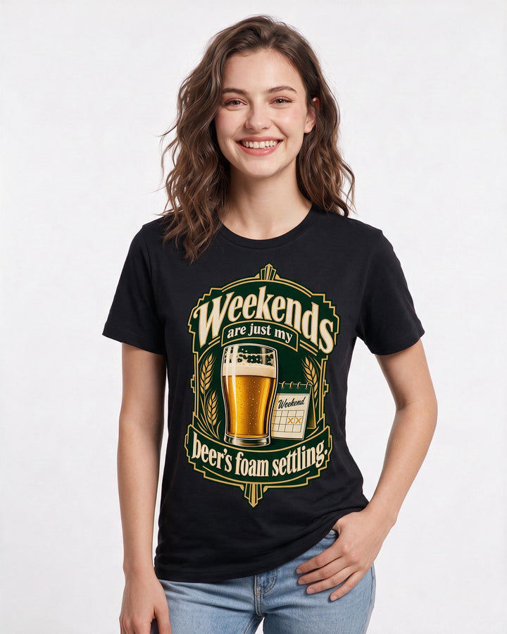 Beer Black T-Shirt for Women – Everyday Expression Graphic Tee product image 1