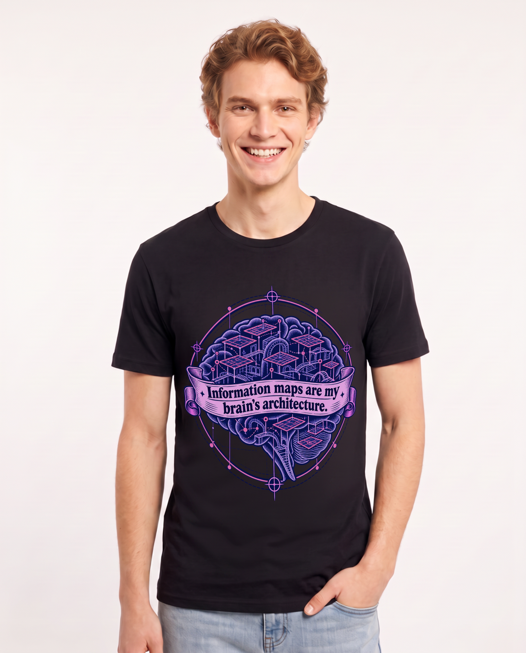 Neurodiversity Black T-Shirt for Men – Everyday Expression Graphic Tee product image 3
