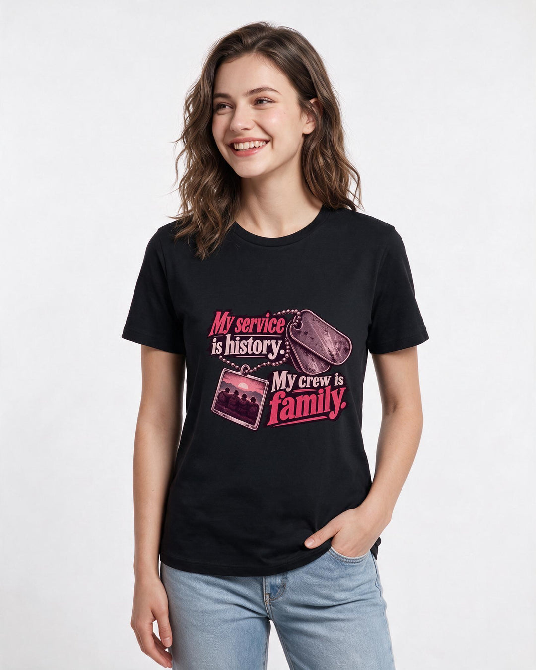 Veteran Black T-Shirt for Women – Everyday Expression Graphic Tee product image 1