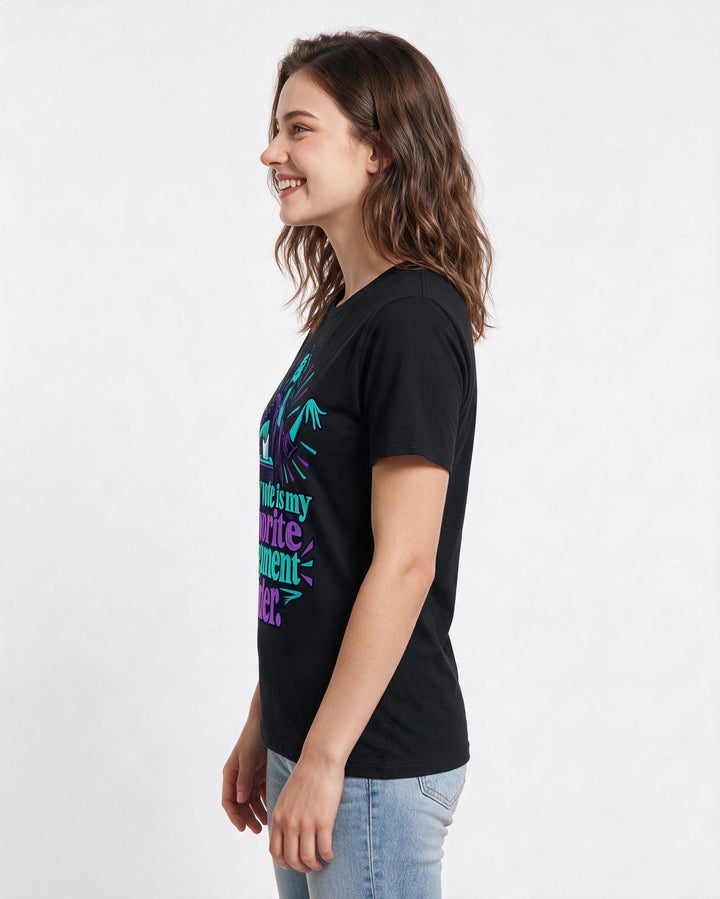 Political Statement Black T-Shirt for Women – Everyday Expression Graphic Tee product image 2