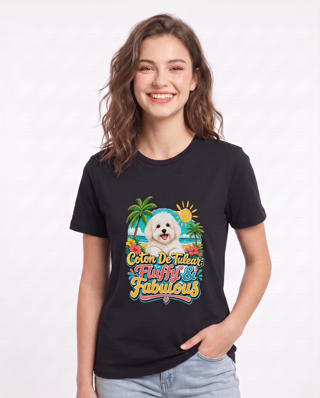 Coton De Tulear: Fluffy & Fabulous Women's Black T-Shirt product image 1