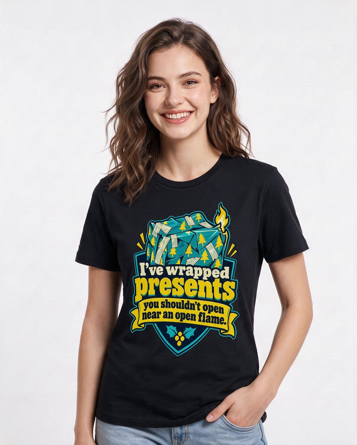 Christmas Black T-Shirt for Women – Holiday Theme Graphic Tee product image 1