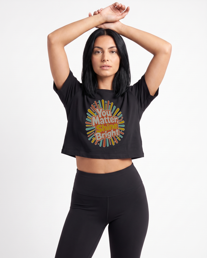You Matter, Shine Bright Crop Top mockup 1
