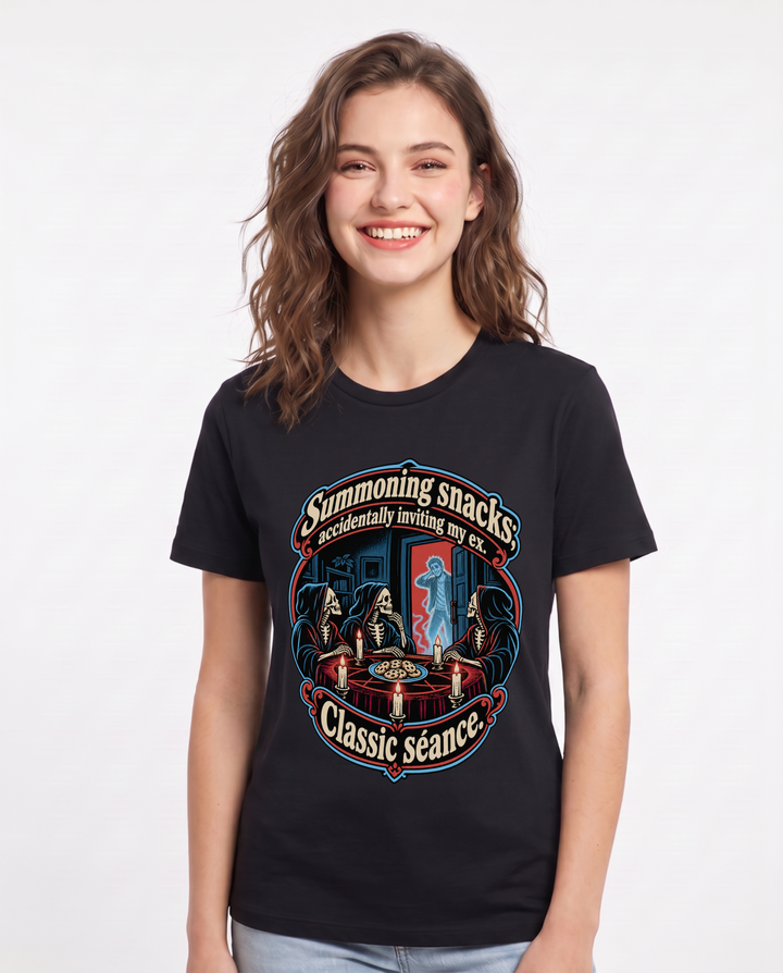 Halloween Black T-Shirt for Women – Halloween Theme Graphic Tee product image 3