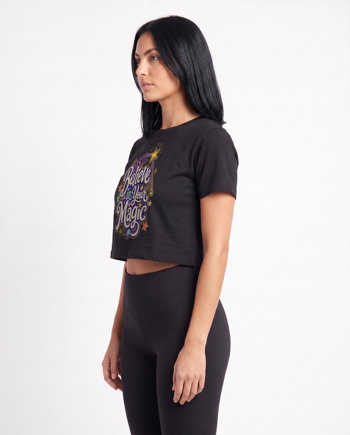 Believe In Your Magic Crop Top mockup 2
