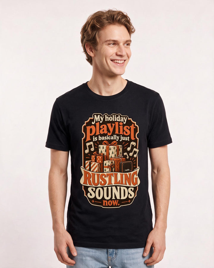 Christmas Black T-Shirt for Men – Holiday Theme Graphic Tee product image 1