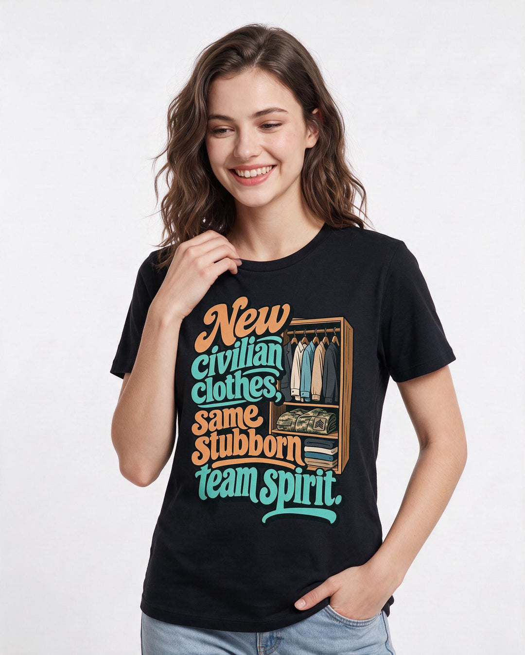 Veteran Black T-Shirt for Women – Everyday Expression Graphic Tee product image 1