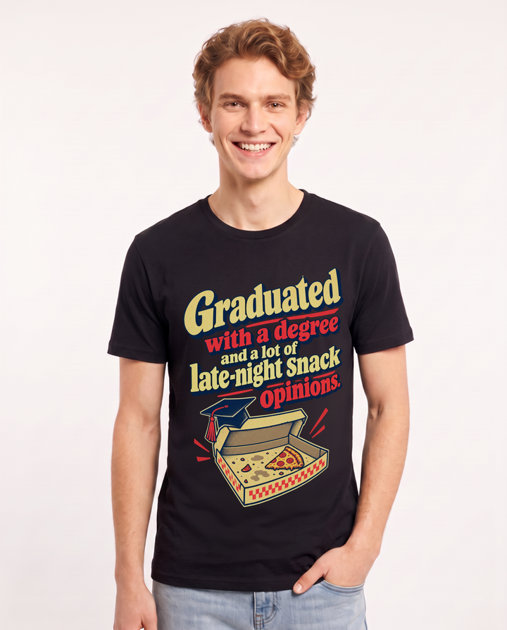 Graduation Black T-Shirt for Men – Everyday Expression Graphic Tee product image 3