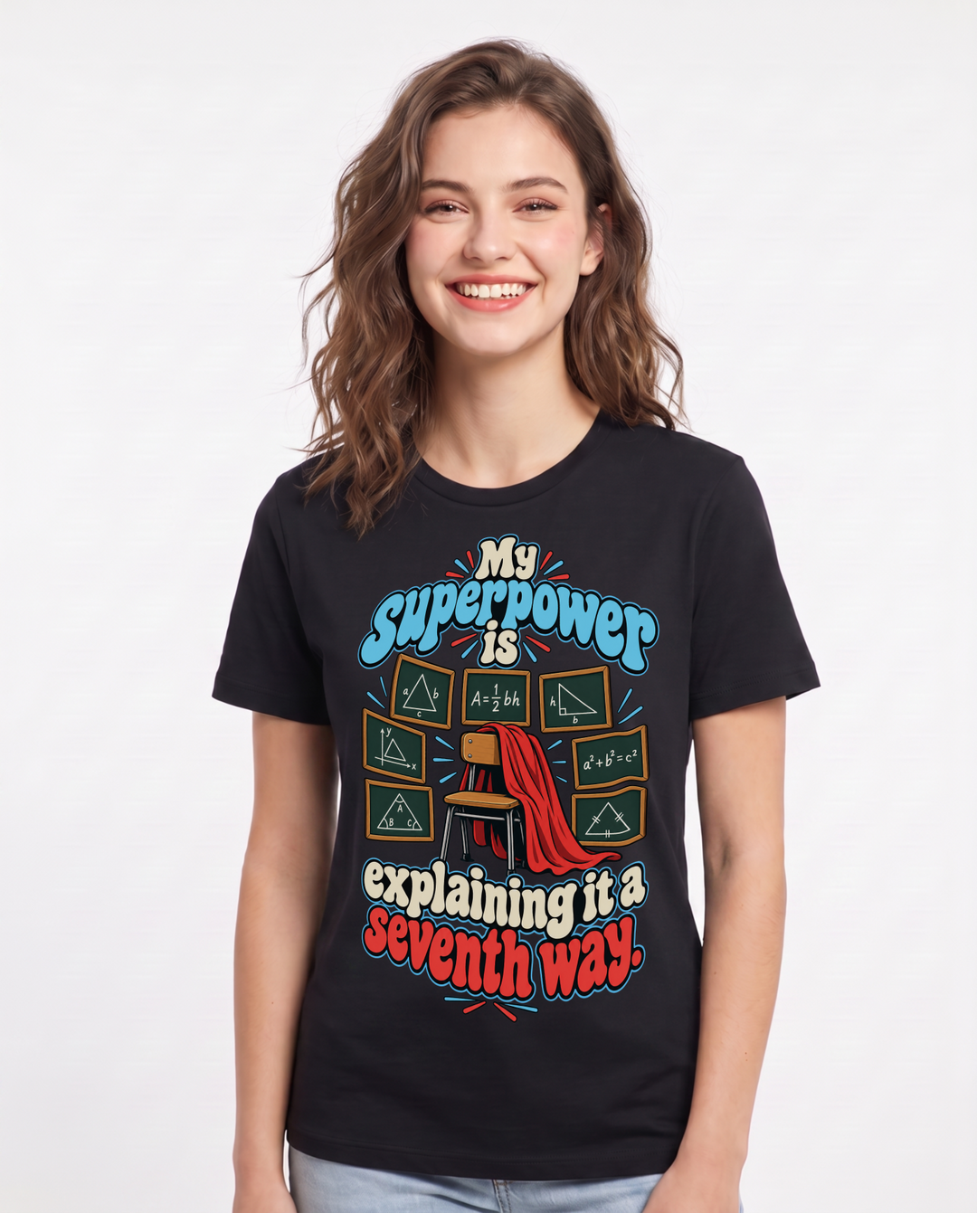Teacher Black T-Shirt for Women – Everyday Expression Graphic Tee product image 3