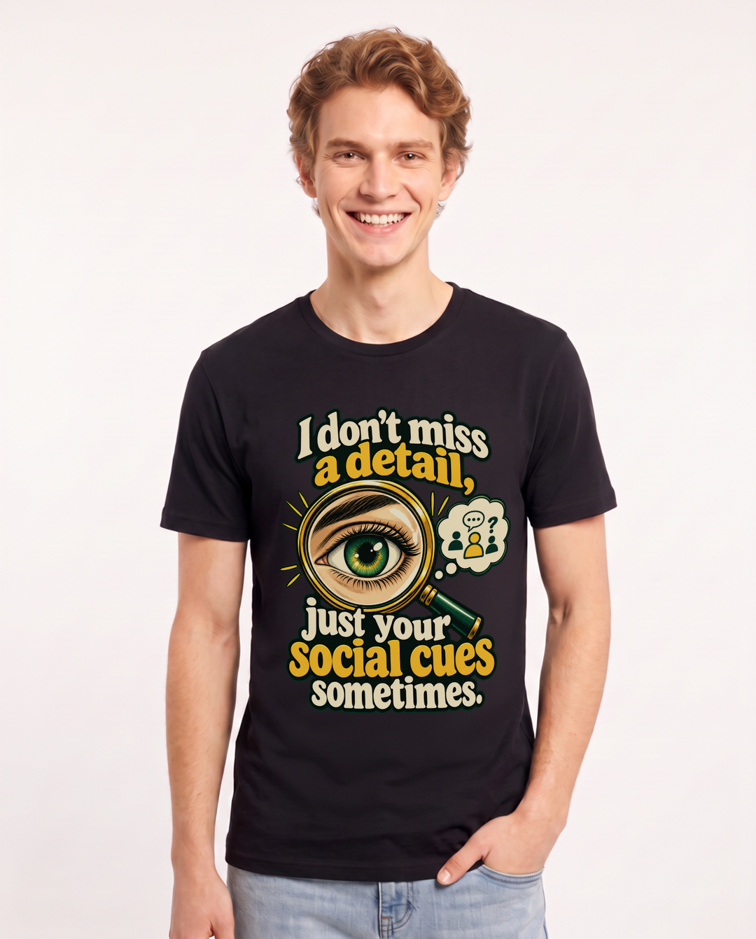 Neurodiversity Black T-Shirt for Men – Everyday Expression Graphic Tee product image 3