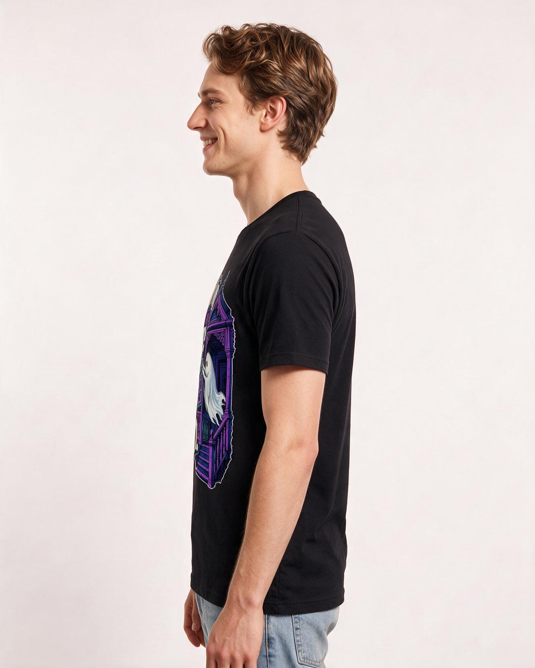 Halloween Black T-Shirt for Men – Halloween Theme Graphic Tee product image 2